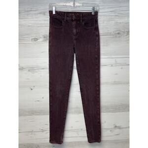 American Eagle Jeans Womens 2 Burgundy Hi-Rise Jegging Stretch‎ 360 Denim Skinny